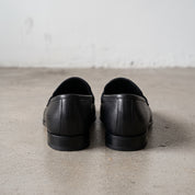 Men's Black Apron-Toe Leather Chain Loafers — Herbert
