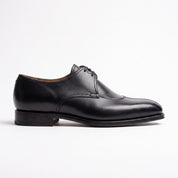 Men's Black Apron-Toe Leather Derby Shoes — Bircham