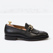 Men's Black Plain-Toe Leather Bit Loafers — Dursley