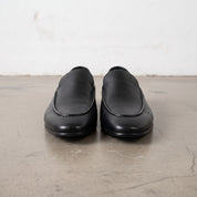 Men's Black Plain-Toe Leather Loafers — Runcorn