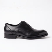 Men's Black Apron-Toe Leather Oxfords — Rodney
