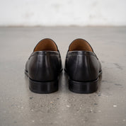 Men's Black Plain-Toe Leather Penny Loafers — Gowen