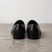 Men's Black Apron-Toe Leather Tassel Loafers — Baxter