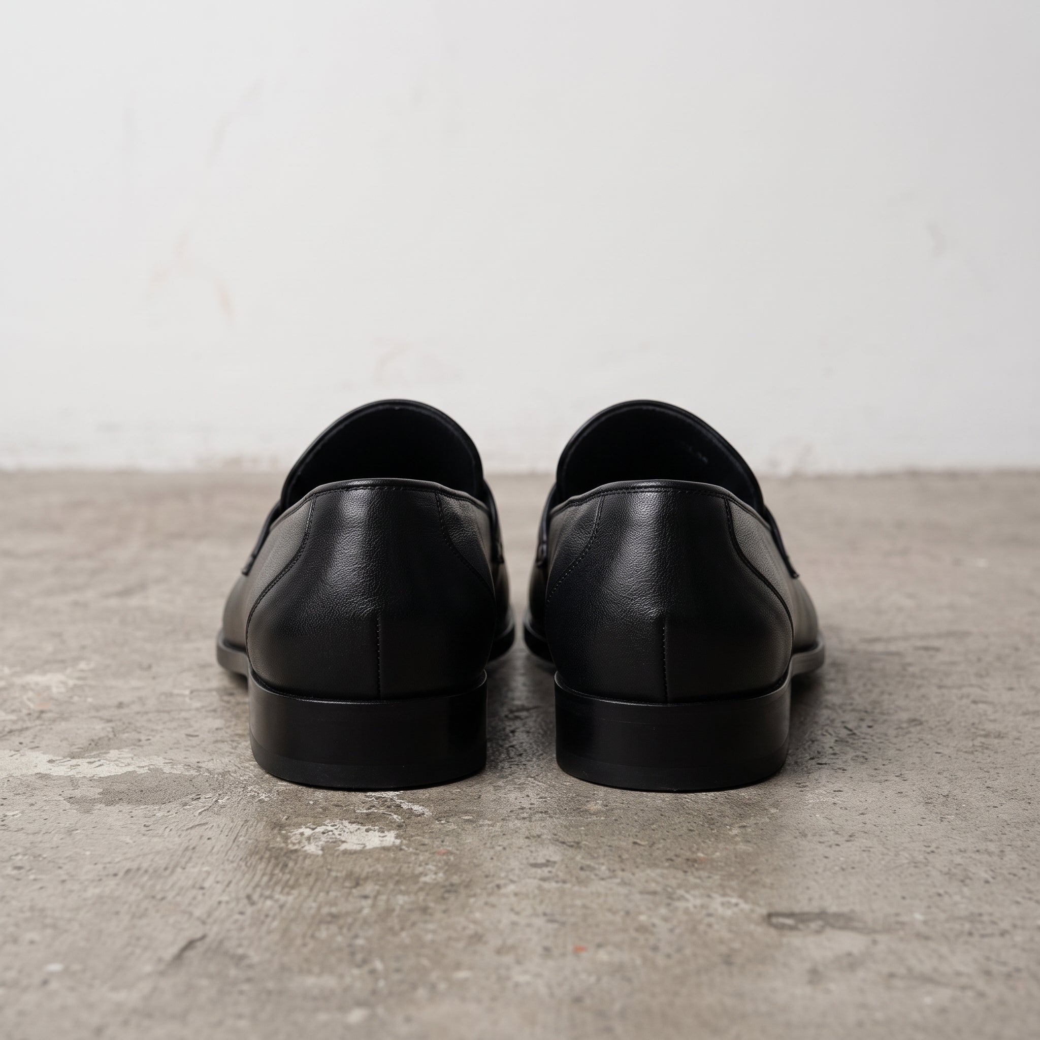 Men's Black Apron-Toe Leather Tassel Loafers — Baxter