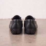 Men's Black Apron-Toe Leather Tassel Loafers — Birtley