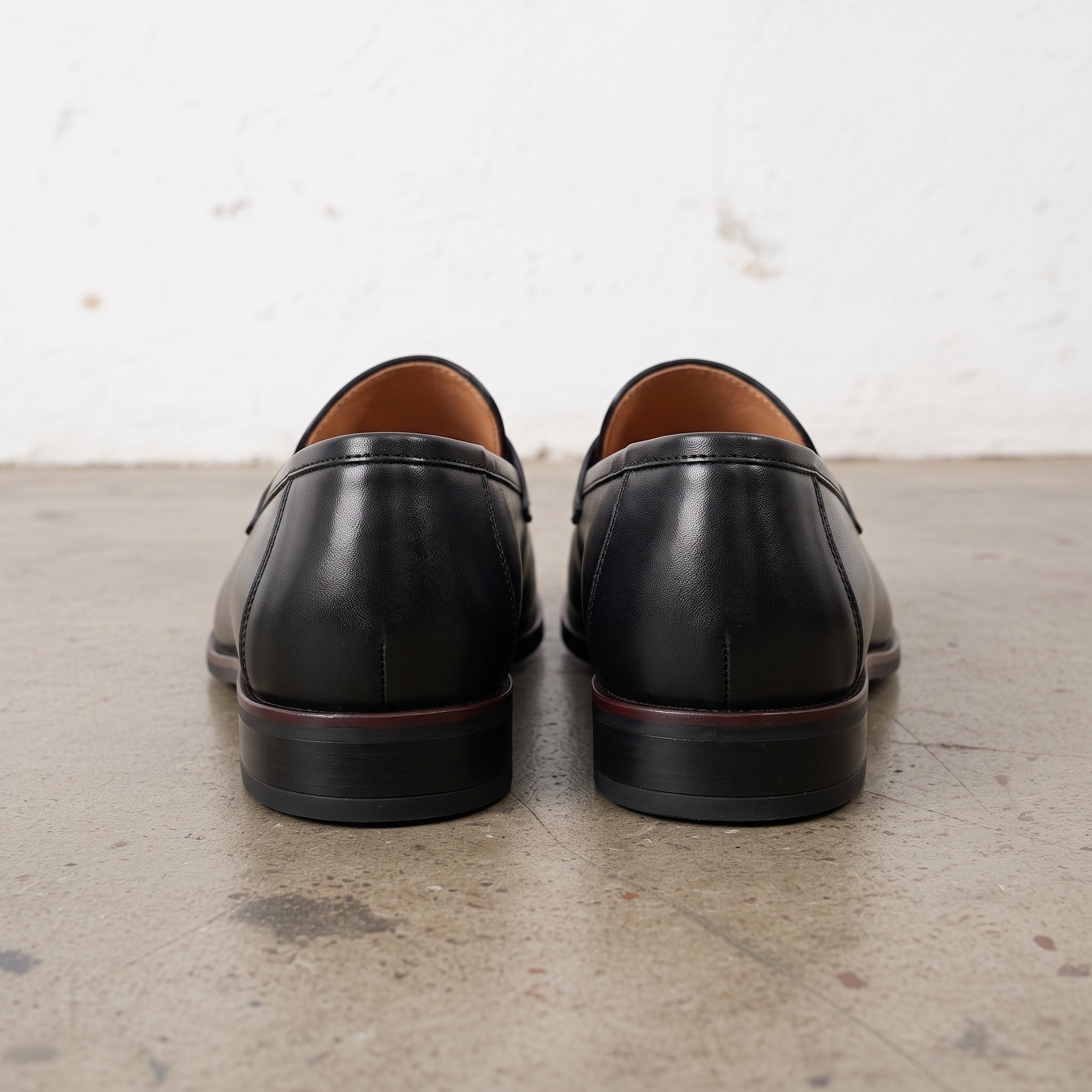Men's Black Apron-Toe Leather Tassel Loafers — Meynell