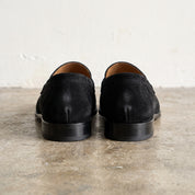 Men's Black Apron-Toe Suede Penny Loafers — Weatherby