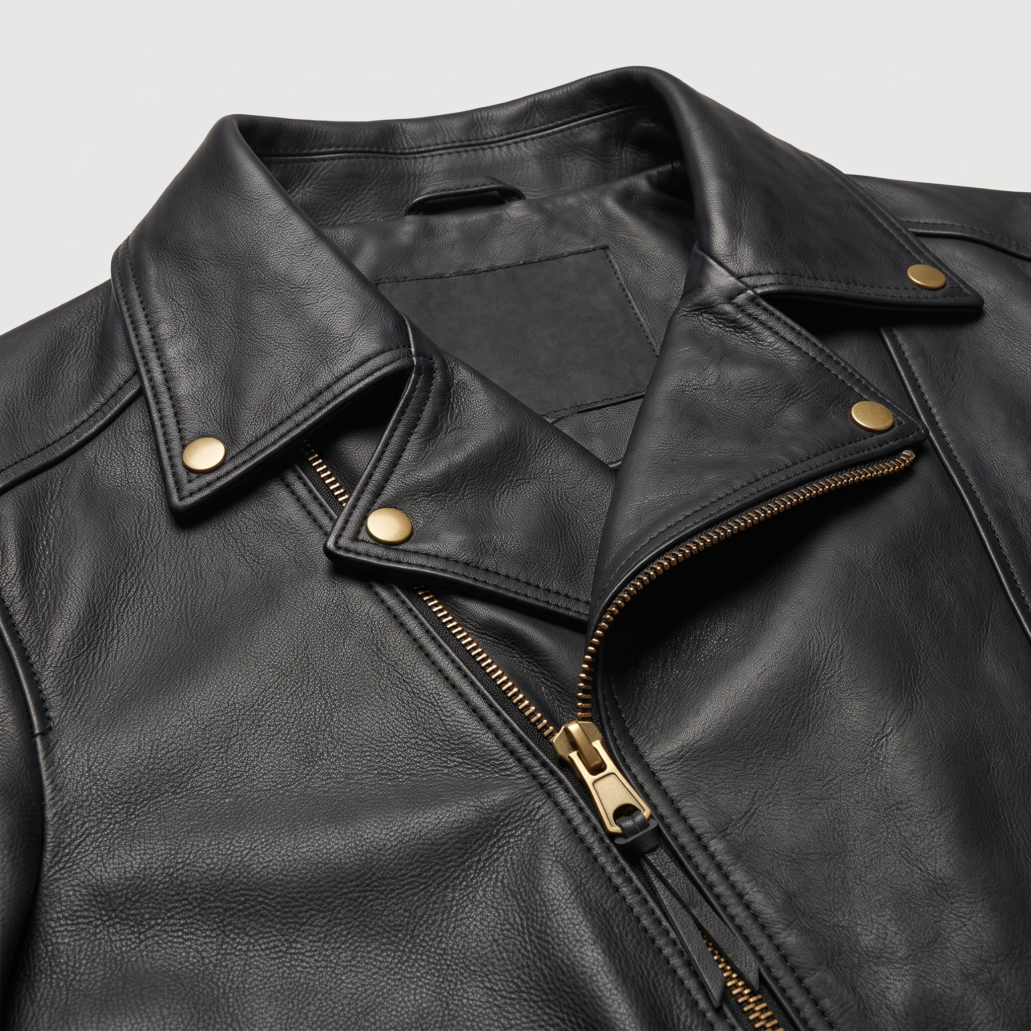 Men's Black Belted Leather Biker Jacket — Twickenham