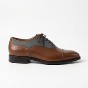 Men's Brown and Grey Two-Tone Cap-Toe Leather Oxfords — Hastings