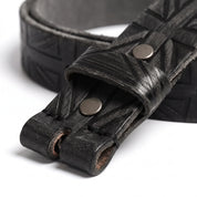 Men's Black Buckle-less Leather Belt — Tennyson