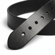 Men's Black Buckle-less Leather Belt — Tennyson