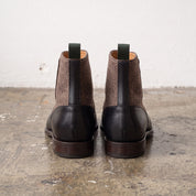 Men's Black Button Leather Boots — Fawcett
