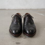Men's Black Cap-Toe Brogue Leather Oxfords — Earlham