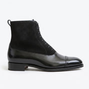 Men's Black Cap-Toe Leather Ankle Dress Boots — Beaumaris