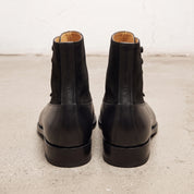 Men's Black Cap-Toe Leather Button Boots — Marlow