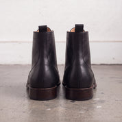Men's Black Cap-Toe Leather Ankle Boots — Newport