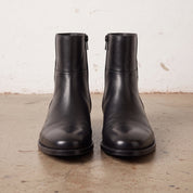 Men's Black Cap-Toe Leather Boots — Sidney