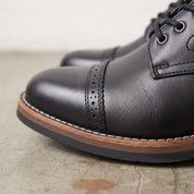 Men's Black Cap-Toe Leather Boots — Falmer