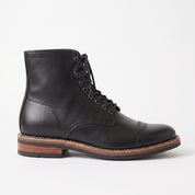 Men's Black Cap-Toe Leather Boots — Falmer