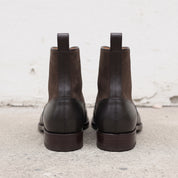 Men's Black Cap-Toe Leather Button Boots — Barnett