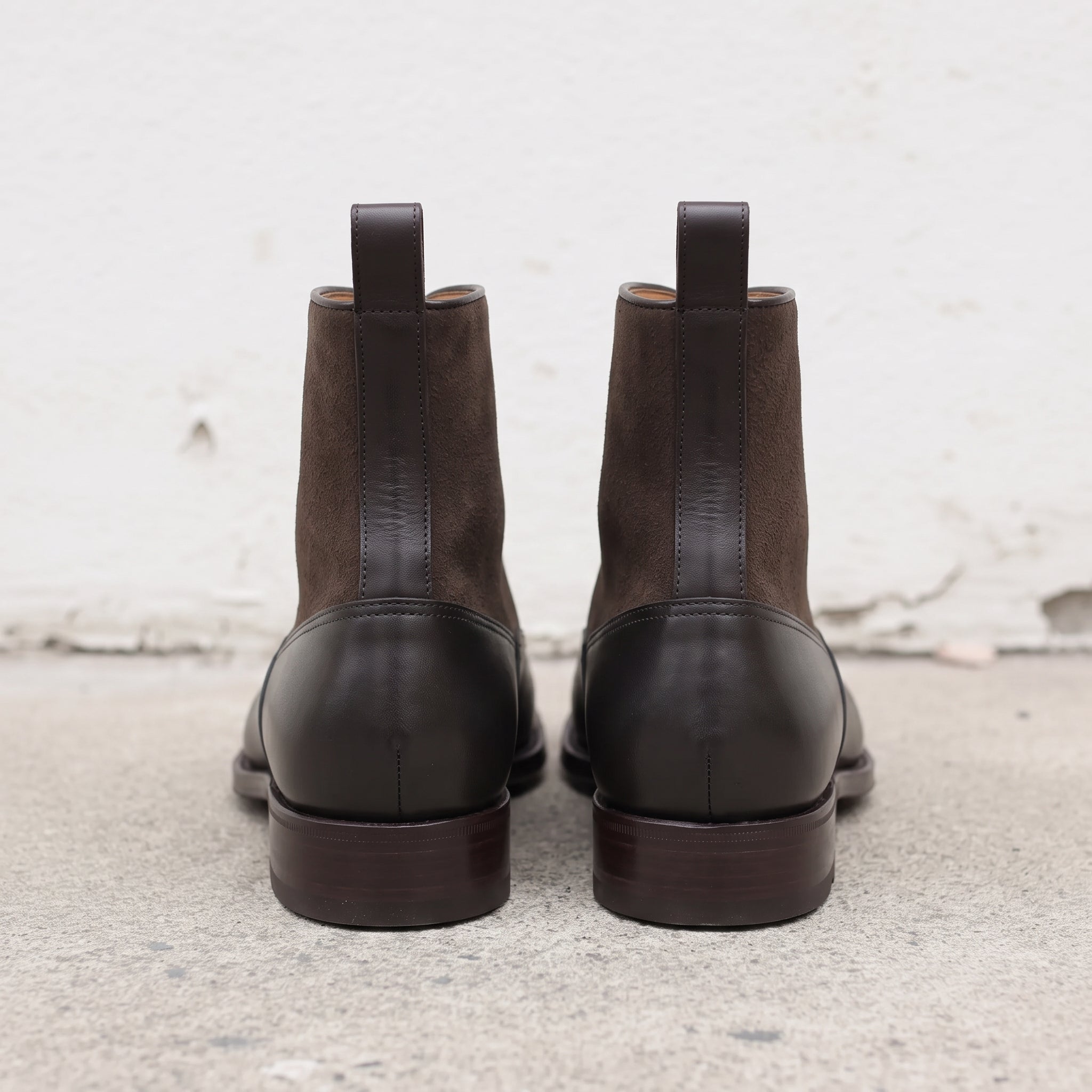 Men's Black Cap-Toe Leather Button Boots — Barnett