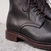Men's Black Cap-Toe Leather Derby Ankle Boots — Ickleton
