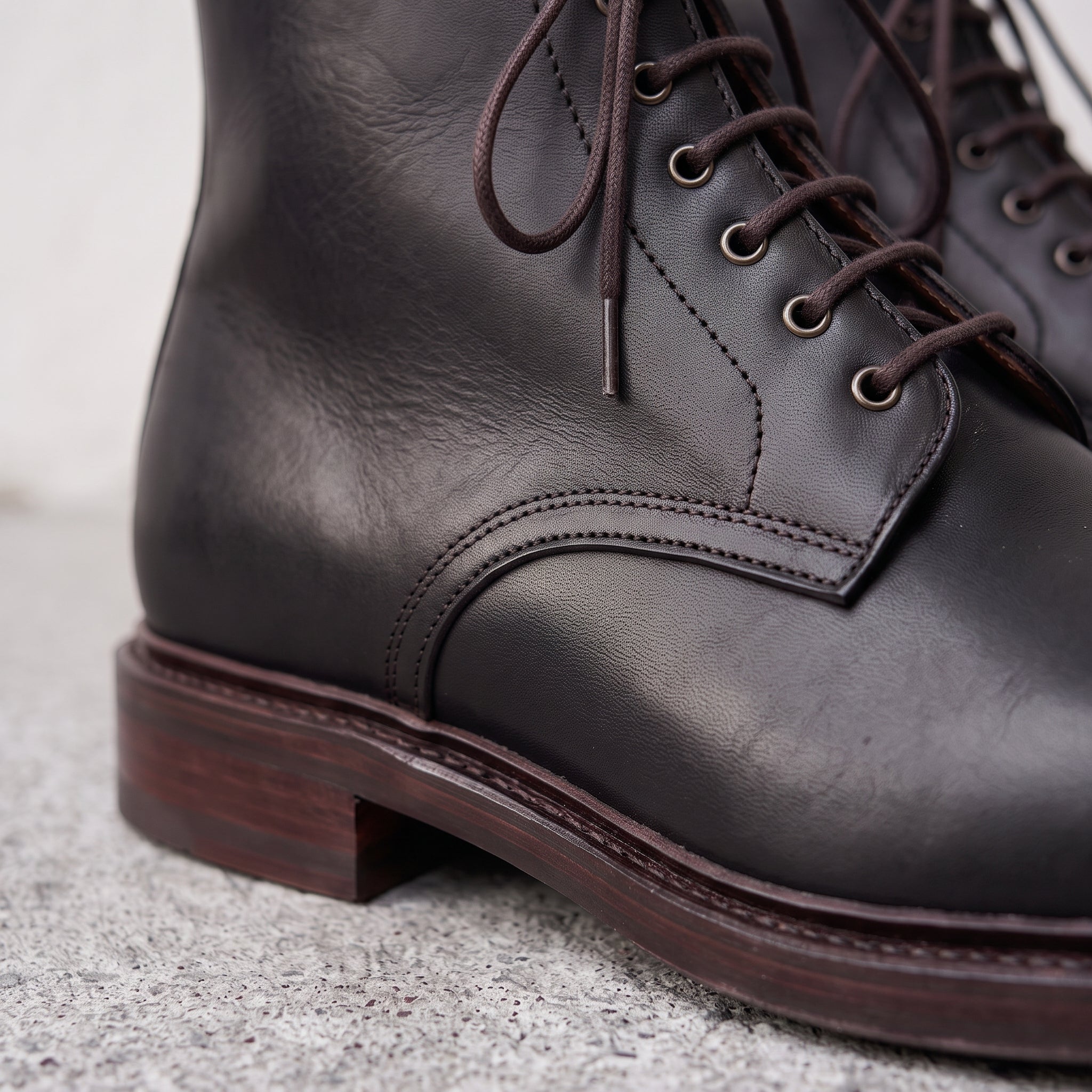 Men's Black Cap-Toe Leather Derby Ankle Boots — Ickleton