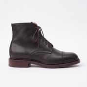 Men's Black Cap-Toe Leather Derby Ankle Boots — Ickleton