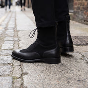 Men's Black Cap-Toe Leather Derby Boots — Meldrum — Meldrum