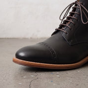 Men's Black Cap-Toe Leather Oxford Boots — Talbot