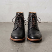 Men's Black Cap-Toe Leather Oxford Boots — Talbot