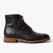 Men's Black Cap-Toe Leather Oxford Boots — Talbot