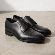 Men's Black Cap-Toe Leather Oxfords — Goldney — Goldney