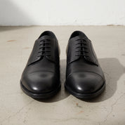 Men's Black Cap-Toe Leather Oxfords — Goldney — Goldney