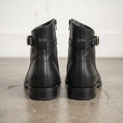 Men's Black Cap-Toe Leather Zip Jodhpur Boots — Reynolds