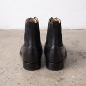 Men's Black Cap-Toe Leather Lace-Up Boots — Newington