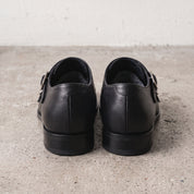 Men's Black Cap-Toe Leather Monk Shoes — Eade