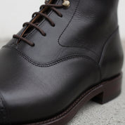 Men's Black Cap-Toe Leather Oxford Boots — Ashchurch