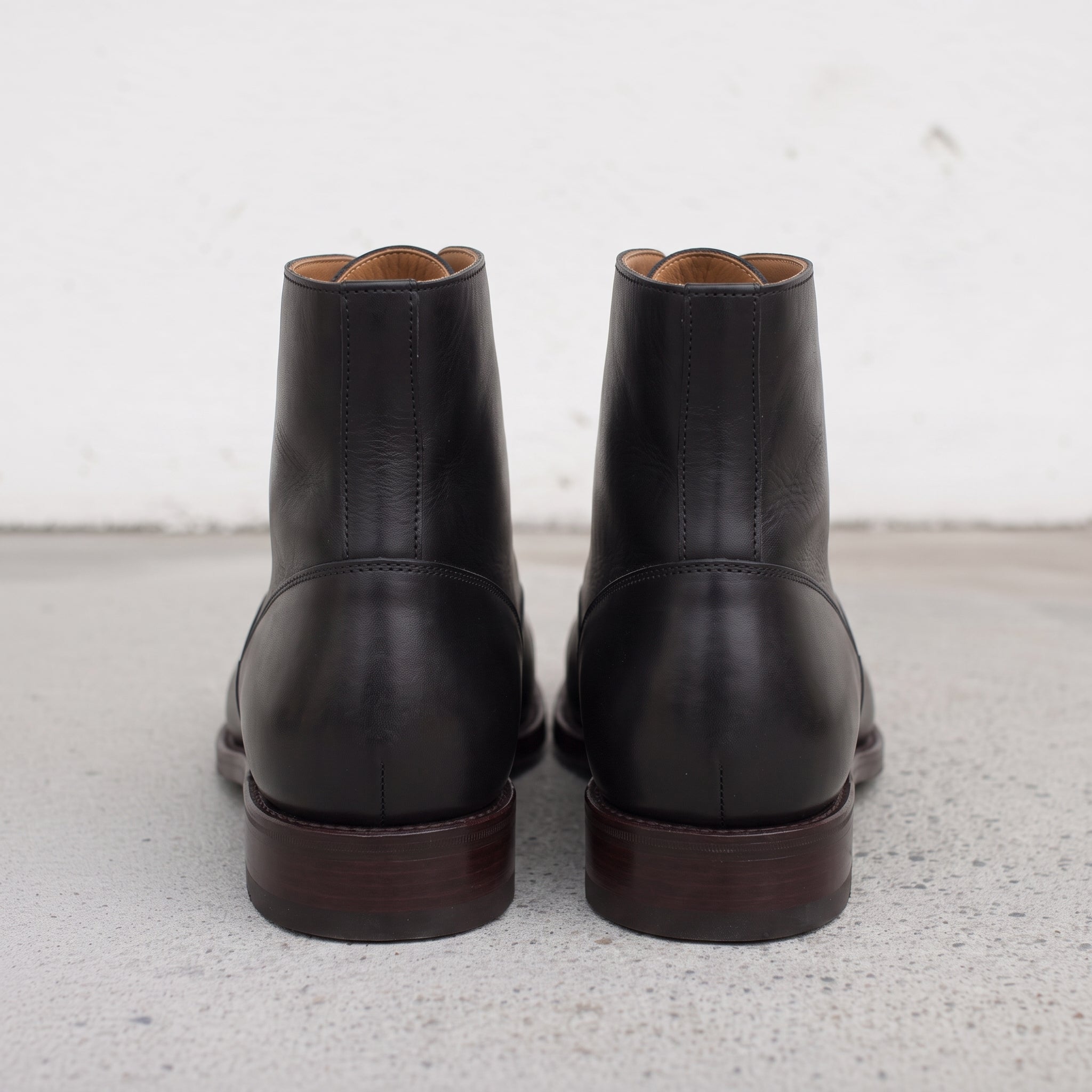 Men's Black Cap-Toe Leather Oxford Boots — Ashchurch