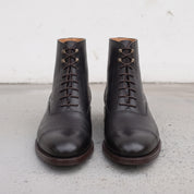 Men's Black Cap-Toe Leather Oxford Boots — Ashchurch
