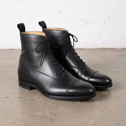 Men's Black Cap-Toe Leather Oxford Boots — Wingham