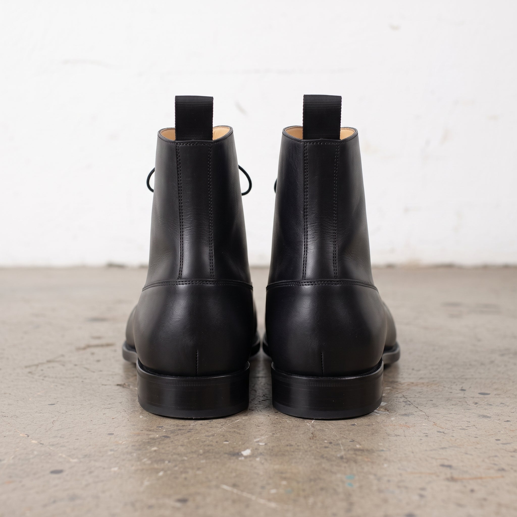 Men's Black Cap-Toe Leather Oxford Boots — Wingham
