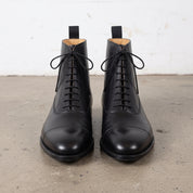 Men's Black Cap-Toe Leather Oxford Boots — Wingham