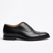 Men's Black Cap-Toe Leather Oxfords — Adcombe