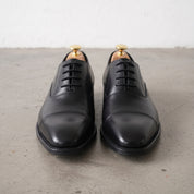 Men's Black Cap-Toe Leather Oxfords — Enright