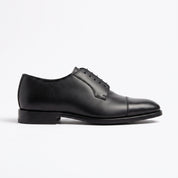 Men's Black Cap-Toe Leather Oxfords — Goldney — Goldney