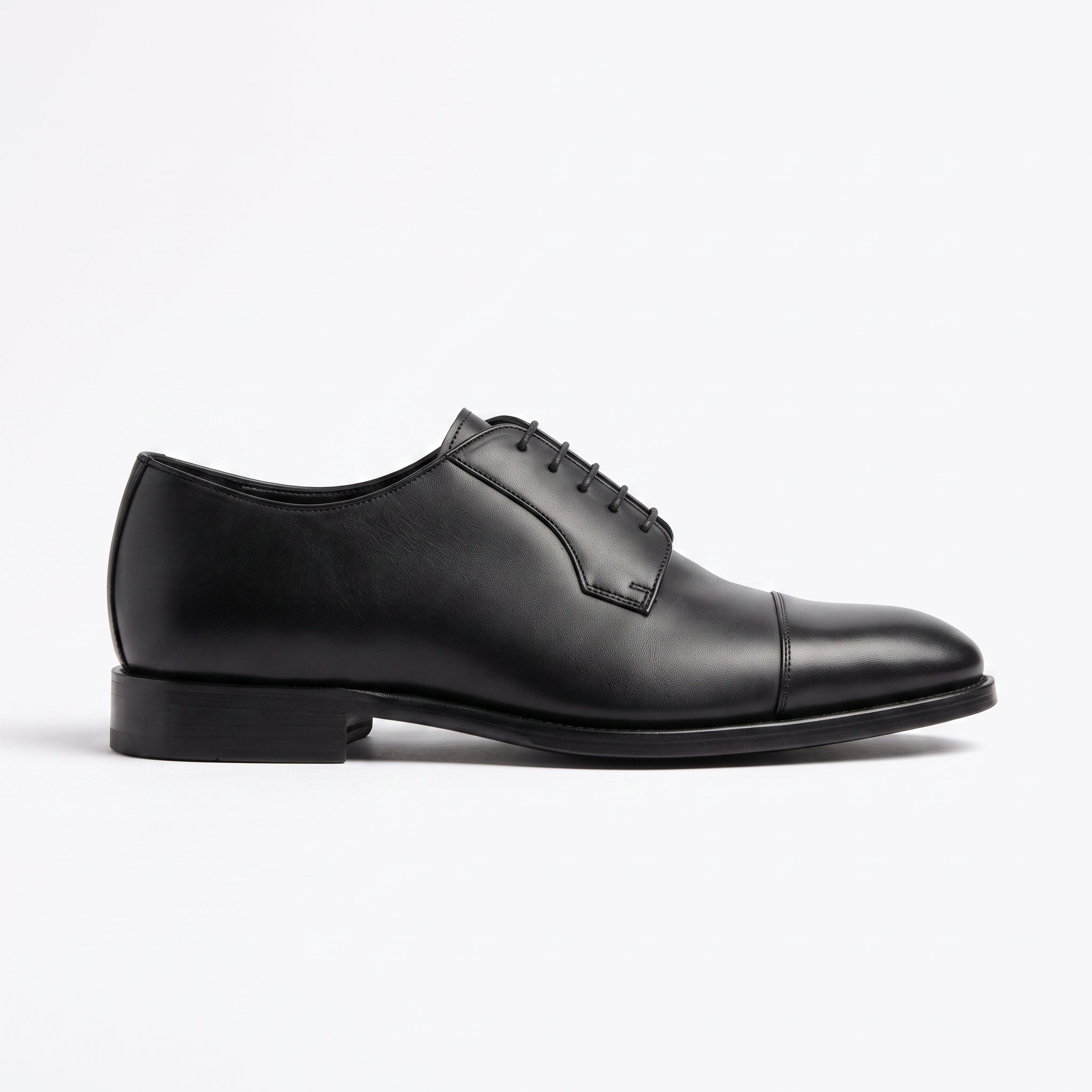 Men's Black Cap-Toe Leather Oxfords — Goldney — Goldney