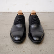 Men's Black Cap-Toe Leather Oxfords — Insley