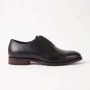 Men's Black Cap-Toe Suede Leather Oxfords — Neville