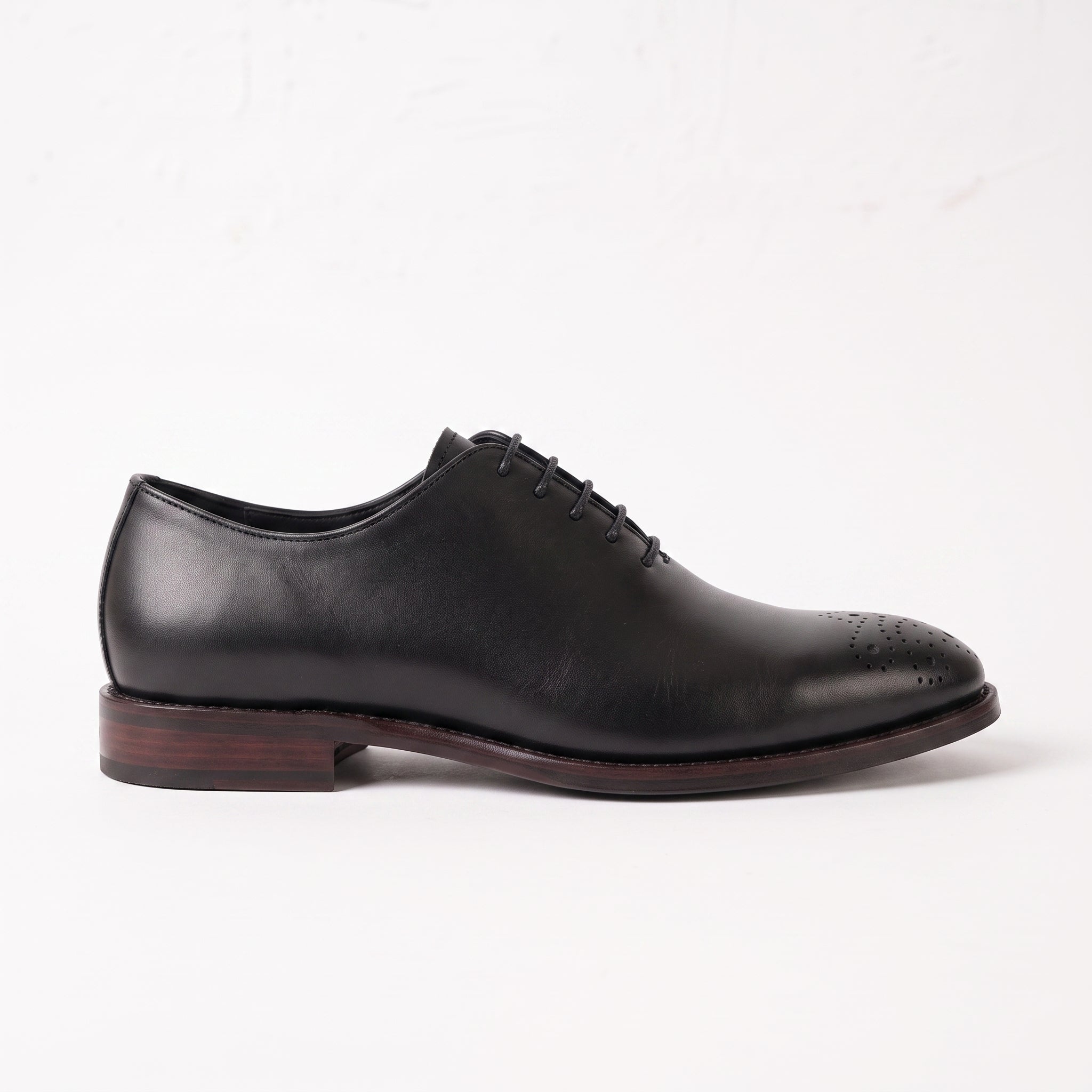 Men's Black Cap-Toe Suede Leather Oxfords — Neville